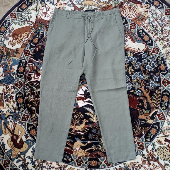 Linen Elastic Drawstring Waist Chino Pants (Purchased in the Netherlands🇳🇱) - Picture 4 of 9